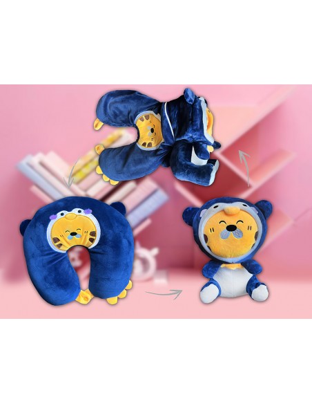 COJIN DE VIAJE CONVERTIBLE PINGUINO / TIGRE PELUCHE