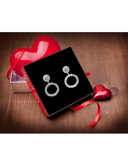 PENDIENTES SSK STYLE PLATEADOS COLGANTE CIRCULO