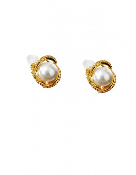PENDIENTES SSK STYLE DORADOS FLOR PERLA
