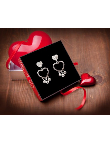 PENDIENTES SSK STYLE PLATEADO CORAZON SILUETA