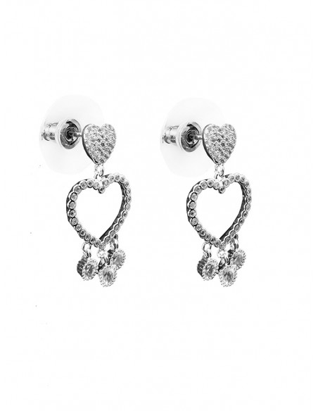 PENDIENTES SSK STYLE PLATEADO CORAZON SILUETA