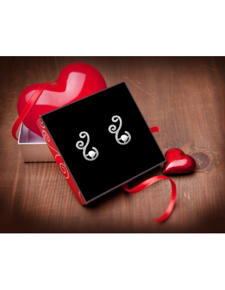 PENDIENTES SSK STYLE PLATEADOS RAMA PERLA