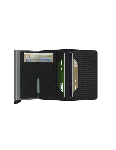 SECRID Cartera Slimwallet Cubic Black-Titanium