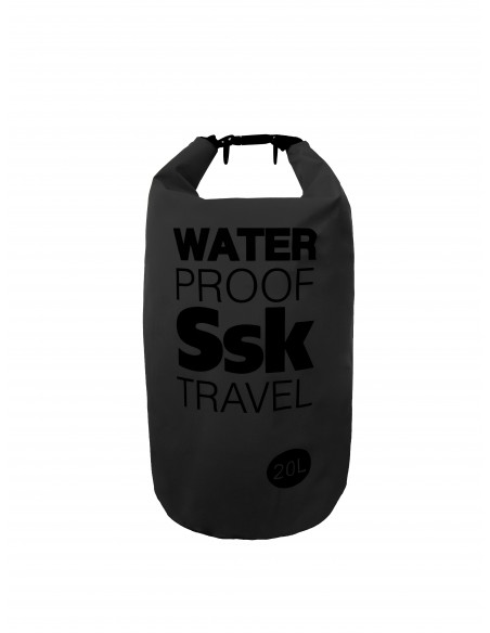 Bolsa/Mochila agua estanca Waterproof  | Ideal para Trekking, Pesca, Navegación, Escalada, Surf, Pádel Surf... (negro 20 L)
