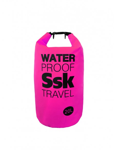 Waterproof bag/backpack waterproof | Ideal for Trekking, Fishing, Navigation, Climbing, Surfing, Paddle Surfing... (Pink 20 L)