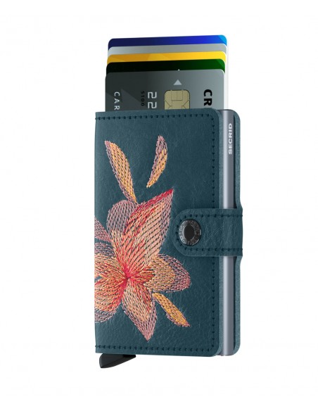 SECRID Cartera Miniwallet Stitch Magnolia Petrolio