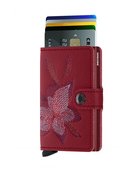 SECRID Cartera Miniwallet Stitch Magnolia Rosso
