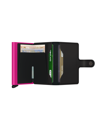 SECRID Miniwallet Matte Black & Fuchsia