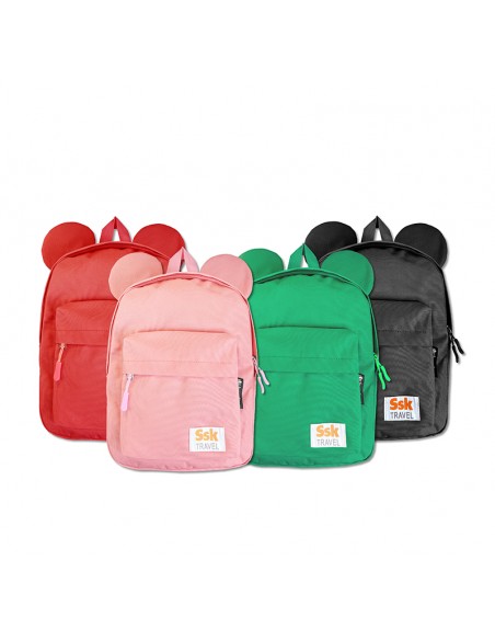 MOCHILA INFANTIL CON OREJAS VERDE