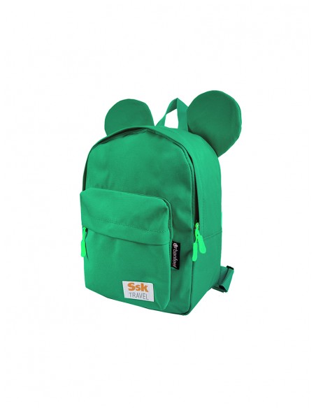 MOCHILA INFANTIL CON OREJAS VERDE
