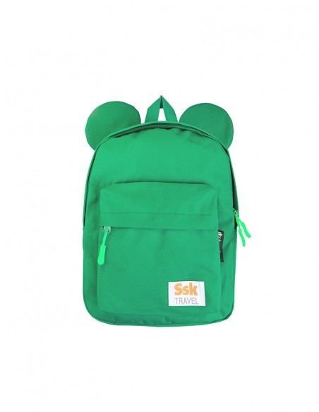 MOCHILA INFANTIL CON OREJAS VERDE