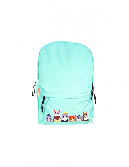 MOCHILA DISEÑO GATOS URBANFEEL AZUL CELESTE