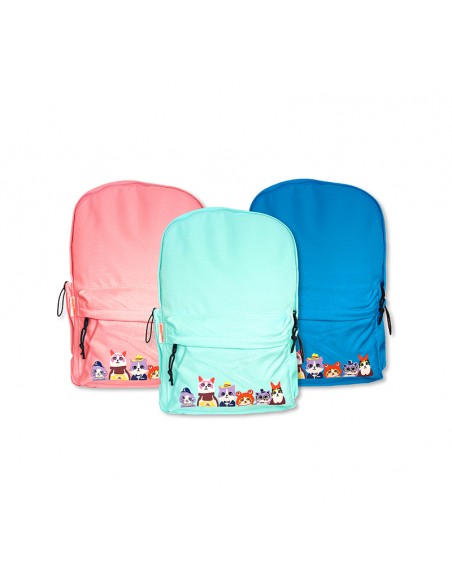 MOCHILA DISEÑO GATOS URBANFEEL AZUL