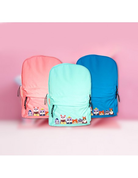 MOCHILA DISEÑO GATOS URBANFEEL AZUL