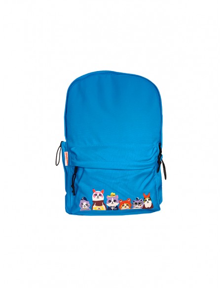 MOCHILA DISEÑO GATOS URBANFEEL AZUL