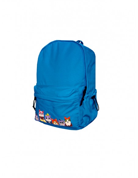 MOCHILA DISEÑO GATOS URBANFEEL AZUL