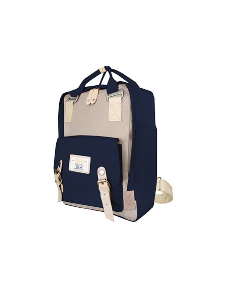 MOCHILA GIRL SSK TRAVEL AZUL/BEIGE 40x25x12