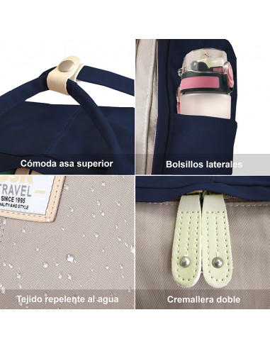 MOCHILA GIRL SSK TRAVEL AZUL/BEIGE...