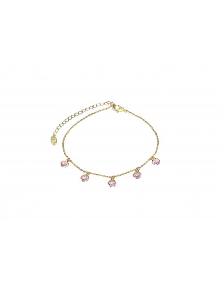 PULSEIRA ESTILO SSK COM CONTAS DE OURO ROSA