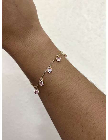 PULSEIRA ESTILO SSK COM CONTAS DE OURO ROSA
