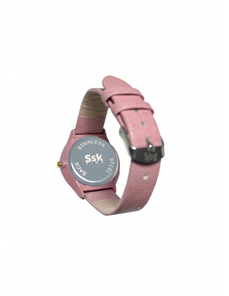Reloj SSK TIME Essential Rosa Correa rojo esfera rosa oro Colección Corinto