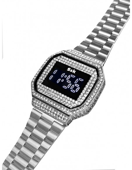 Reloj SSK TIME Colección Diamond plateado (pantalla táctil)