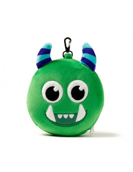 Almohada Viaje Y Antifaz Monster Verde