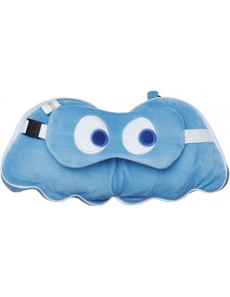 Almohada Viaje Y Antifaz Pacman Azul Puckator