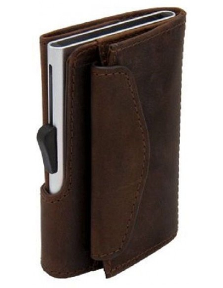C'SECURE Wallet /Cardholder Coin Buffalo Brown