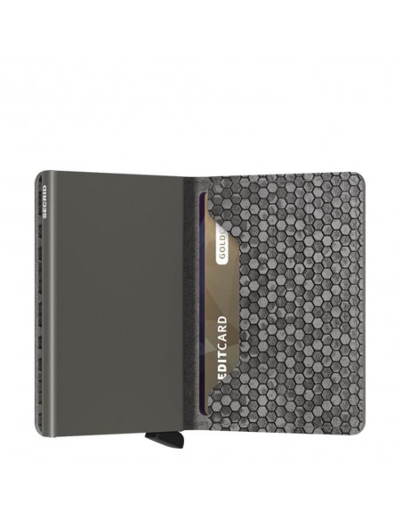 SECRID Cartera Slimwallet Hexágono Cinza