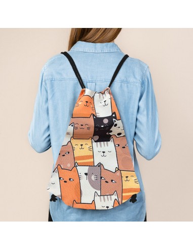 MOCHILA GATO CINCHAS / CUERDAS MARRON...