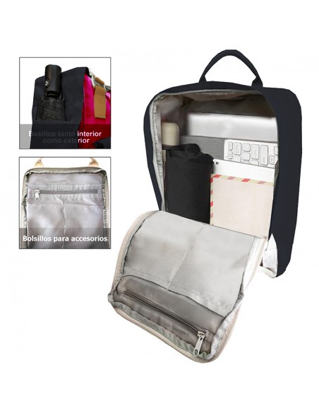 MOCHILA GIRL GRANDE SSK TRAVEL AZUL MARINO /ROJO 40X25X12 of MOCHILA GIRL MEDIANA SSK TRAVEL VERDE/BERENJENA