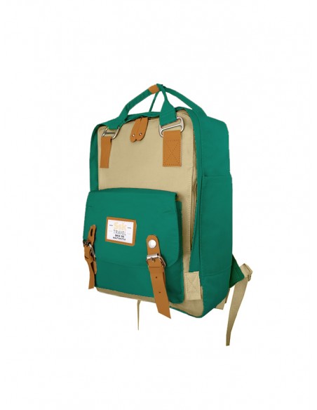 MOCHILA GIRL GRANDE SSK TRAVEL MARRON/VERDE 40X25X12 of MOCHILA GIRL MEDIANA SSK TRAVEL VERDE/BERENJENA