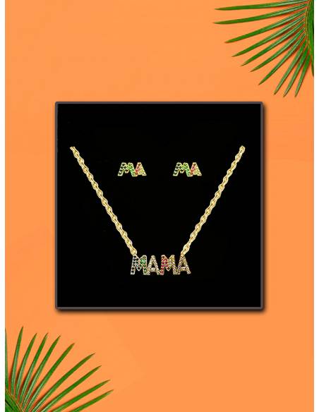 SSK STYLE MAMA NECKLACE+EARRINGS