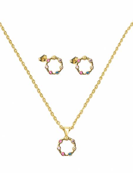 COLLAR + PENDIENTES SSK STYLE DORADOS DRAGON FLY