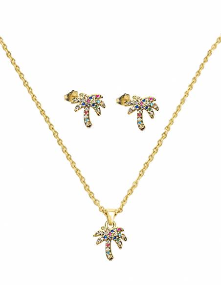 COLLAR + PENDIENTES SSK STYLE DORADOS PALMERA of COLLAR + PENDIENTES SSK STYLE MAMA