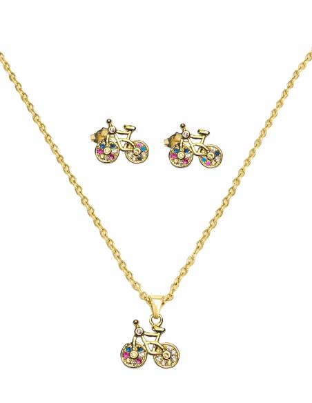 COLLAR + PENDIENTES SSK STYLE DORADOS BICYCLE