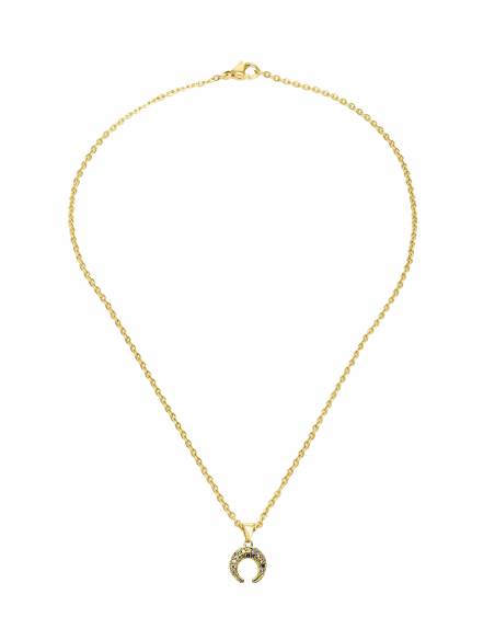 SSK STYLE GOLDEN HALF MOON NECKLACE+EARRINGS