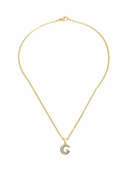 SSK STYLE GOLDEN MOON/STAR NECKLACE+EARRINGS
