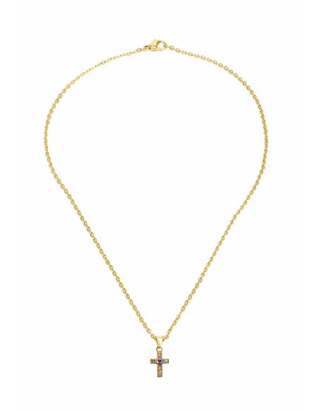 SSK STYLE GOLDEN CROSS NECKLACE+EARRINGS