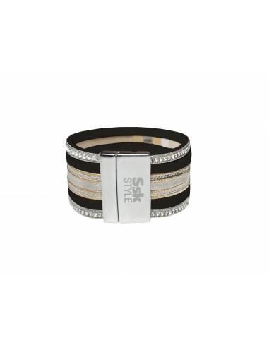 PULSERA DOBLE PIEL NEGRO PL297-03
