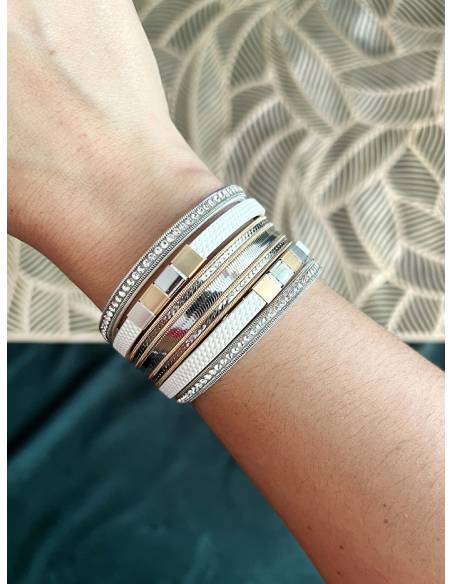 PULSERA DOBLE PIEL BLANCO PL297-04
