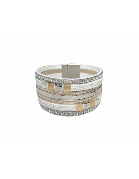 PULSERA DOBLE PIEL BLANCO PL297-04