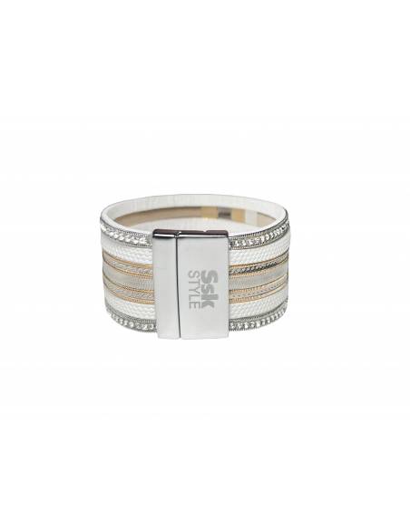 PULSERA DOBLE PIEL BLANCO PL297-04