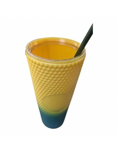 Vaso Orejas con pajita 720ML (Amarillo y Verde)