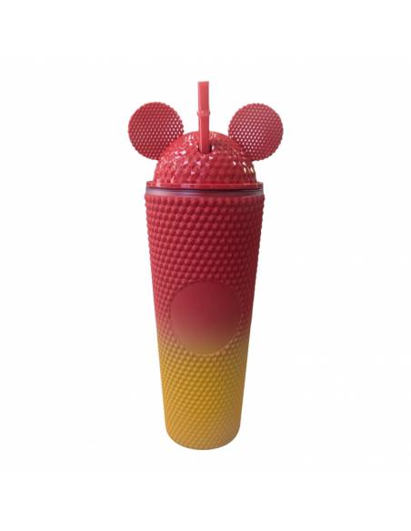 Vaso Orejas con pajita 720ML (Rojo y Naranja)