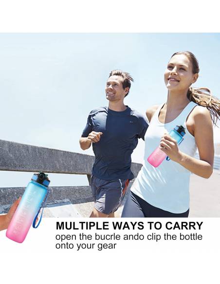 Reusable bottle 1 liter duo color (Yellow and pink)