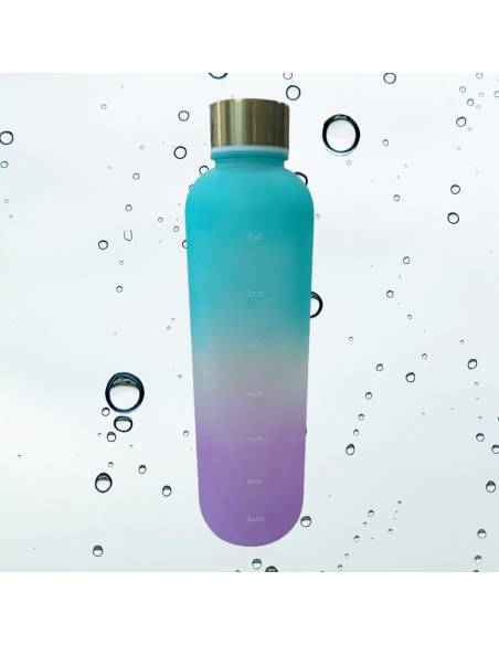 Botella tapón 1 litro color duo (Verde y morado)