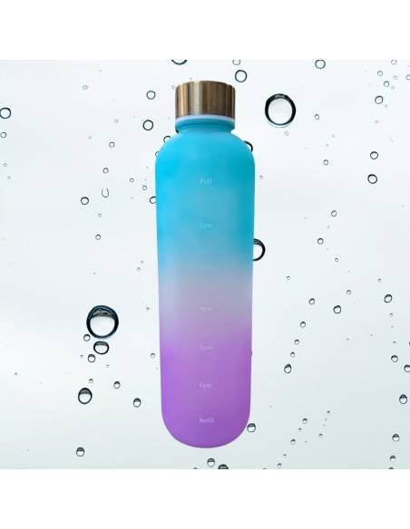 Botella tapón 1 litro color duo (Azul y morado)