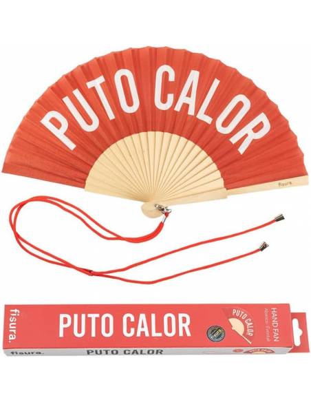 Ventilador "PUTO CALOR" Moderno e divertido ventilador vermelho.